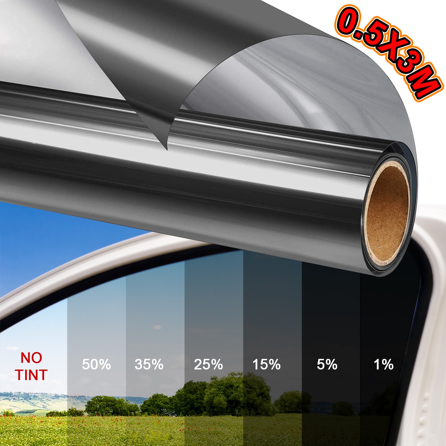 20″ x 10FT/20FT Uncut Car Window Tint Film Roll 5-50% VLT Car Home Office Glass