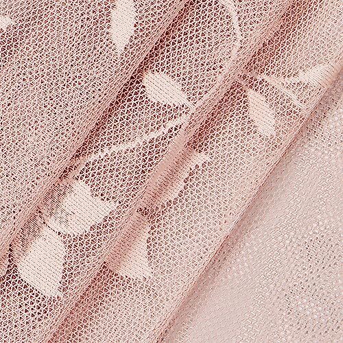 Sherry Lace Lightweight Elegant Floral Sheer Rod Pocket 54 in x 63 in Blush