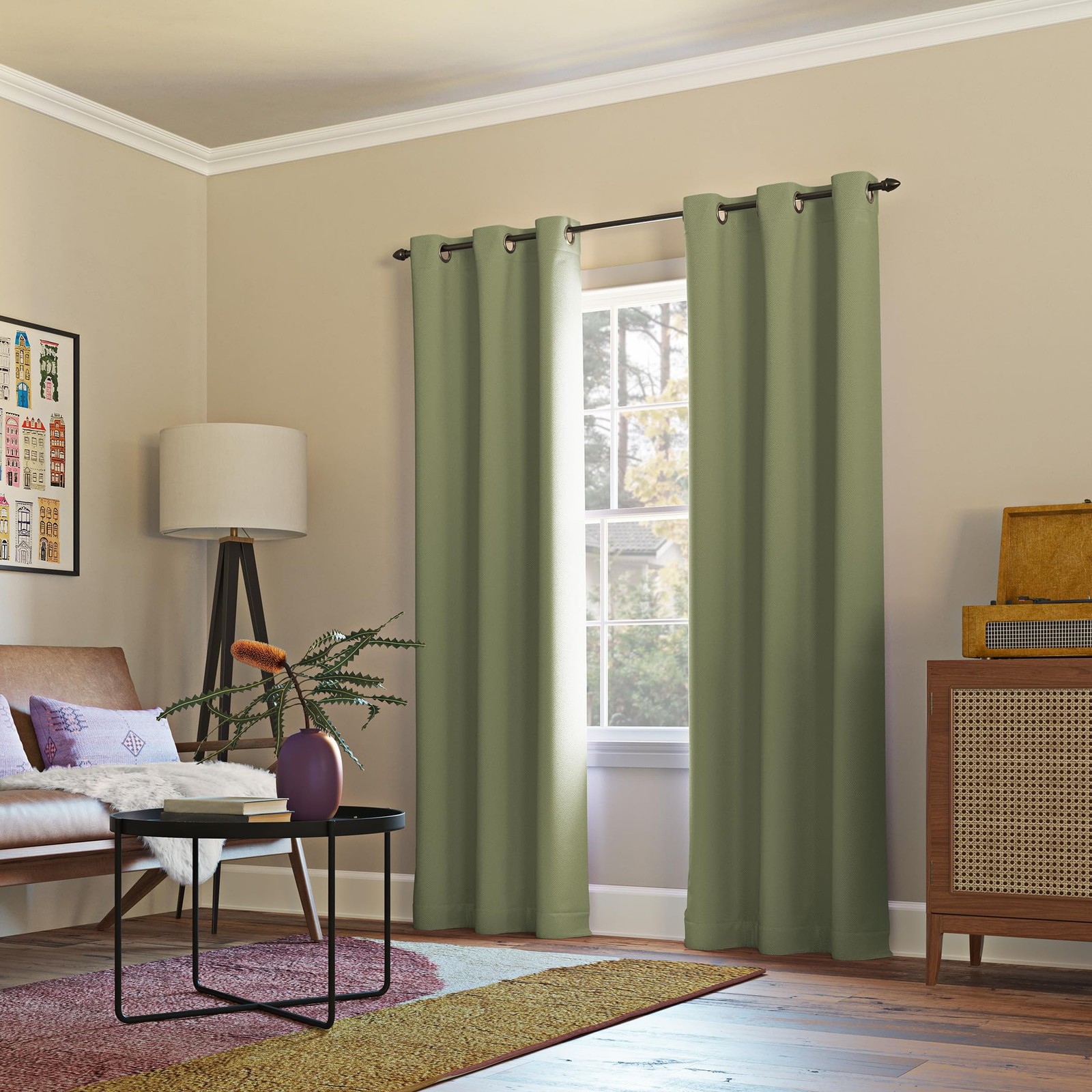 Easton Energy Saving Blackout Grommet Curtain Panel, 40″ x 63″, Sage Green