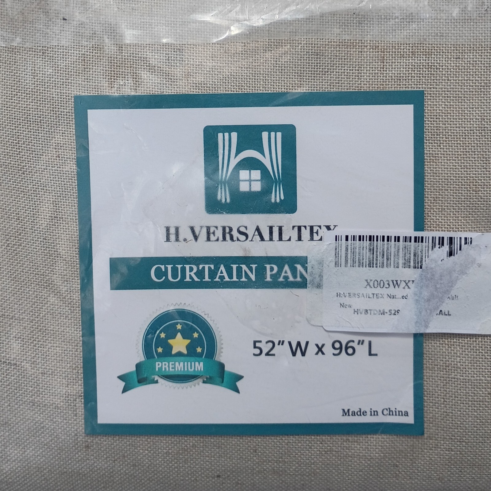H VERSAILTEX Linen Curtain Panels 52 x 98 Beige Curtains Farmhouse Classic NEW