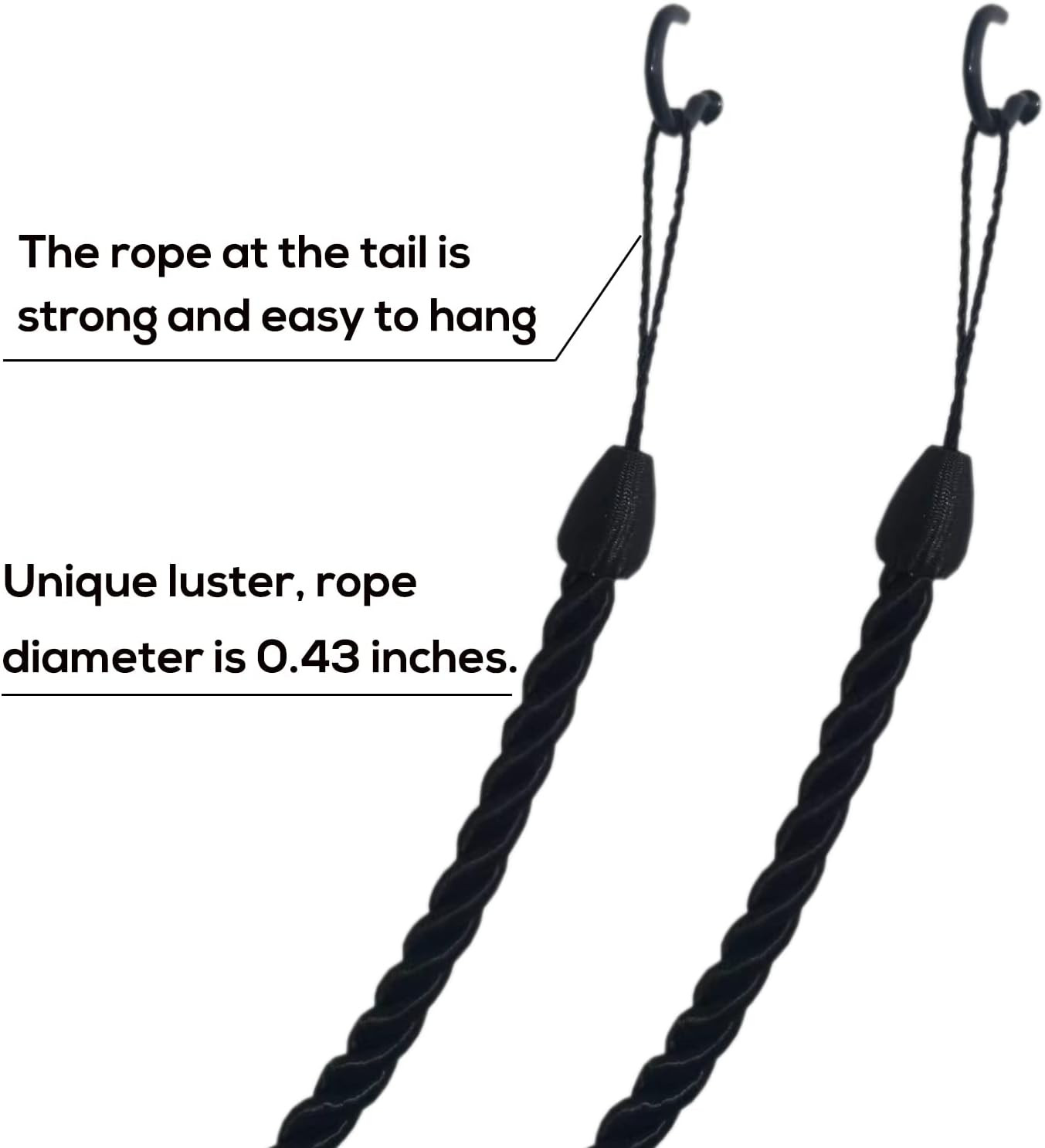 Curtain Tiebacks Ropes, Decorative Handmade Tie Backs Curtain Holdbacks with 2 M