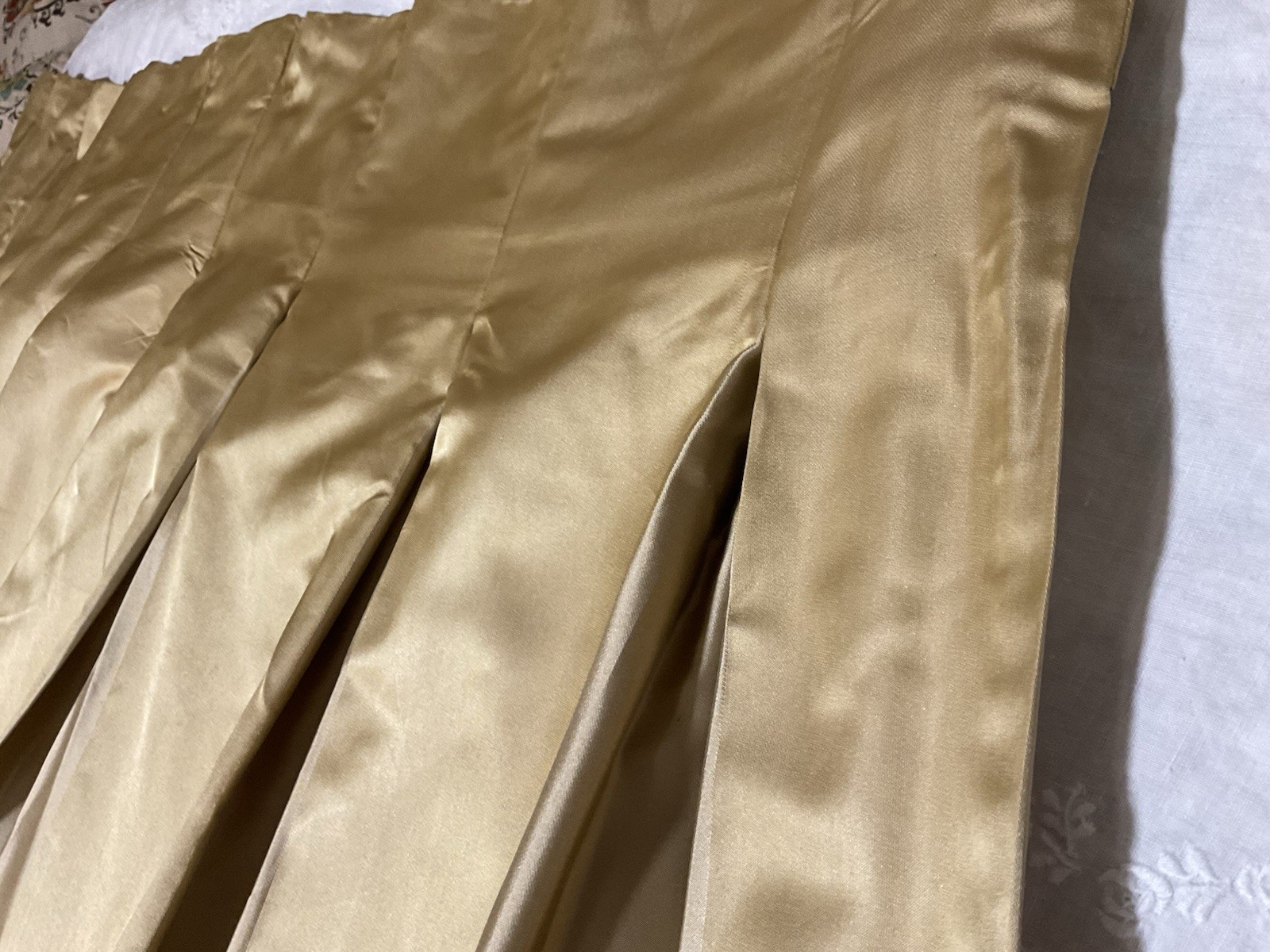 Restoration Hardware Thia Silk CurtainsPleated Interlined Thermal/ Gold/Tan