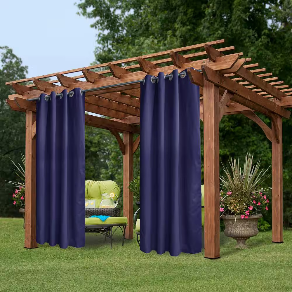 50″ W X 96″L Outdoor Curtains Front Porch Curtain Grommet for Porch Balcony Perg