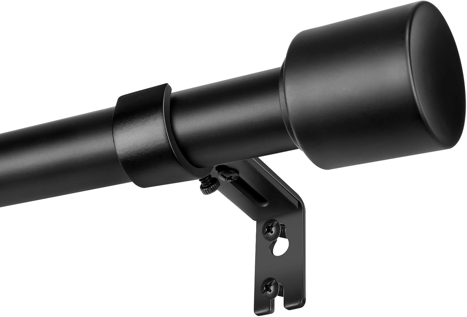 Heavy Duty Matte Black Curtain Rod, 30-144 Inch – Sturdy and Elegant Design