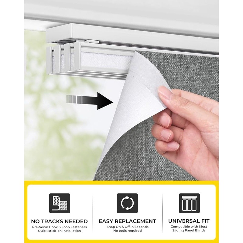 Sliding Door Fabric Panels Room Darkening Blinds Home Privacy Solution New