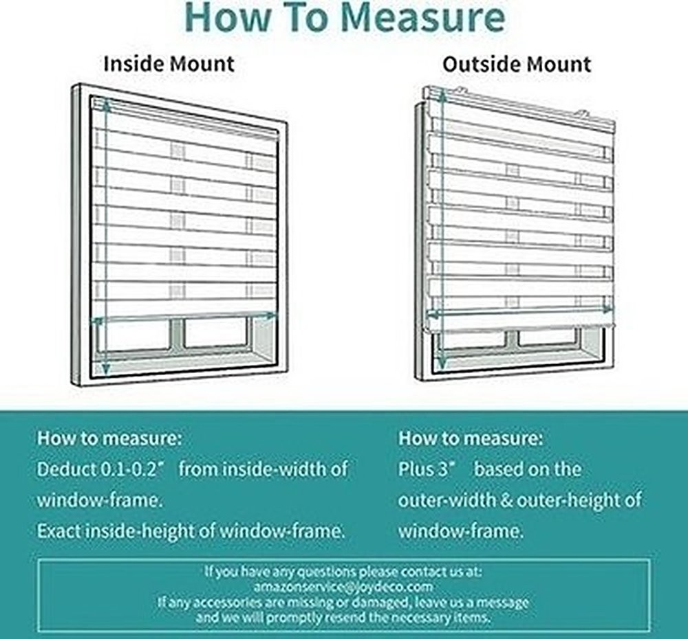 Joydeco Cordless Zebra Blinds for Windows, Dual Layer Free-Stop Zebra #R03