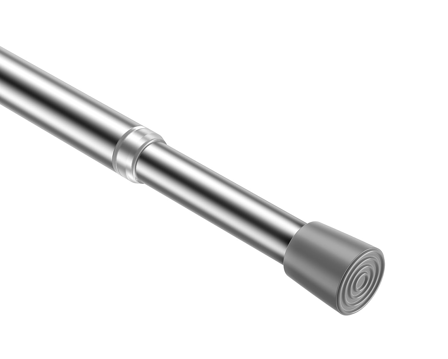 1 PCS Silver Spring Tension Curtain Rod Adjustable Extendable 2639 Inch