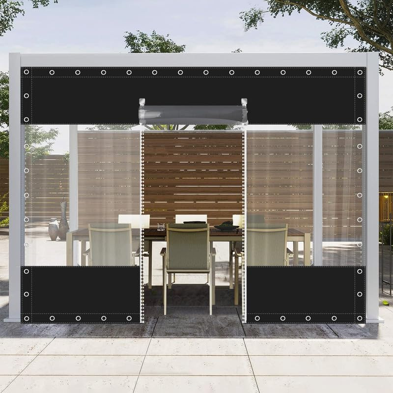 Clear Vinyl Patio Curtain Enclosure Heavy Duty Tear Resistant Waterproof Anti UV