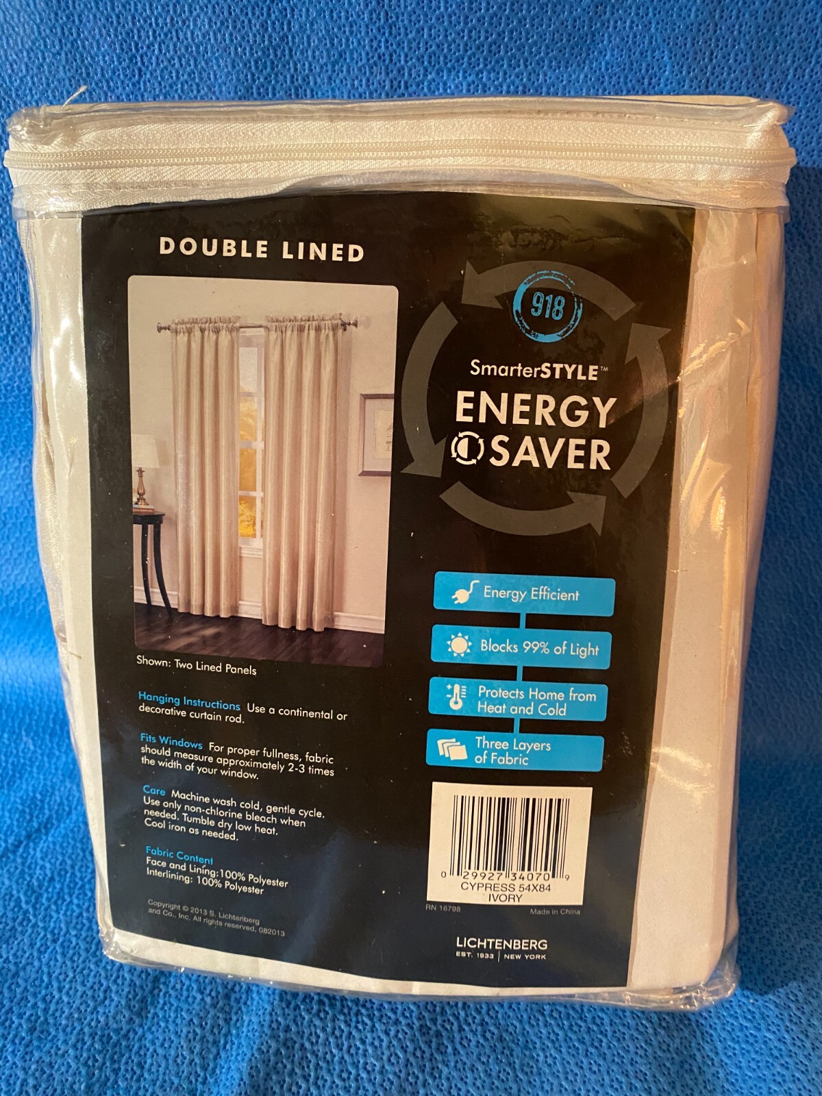 Smart Style Energy Save Blackout Curtain 1 Lined Panel 84 Inches Color Off White