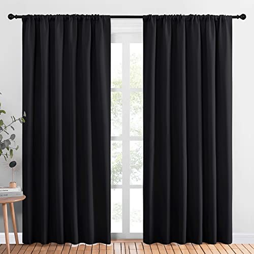 out Curtain Blinds – Solid Thermal Insulated Window 70 in x 84 in (W x L) Black
