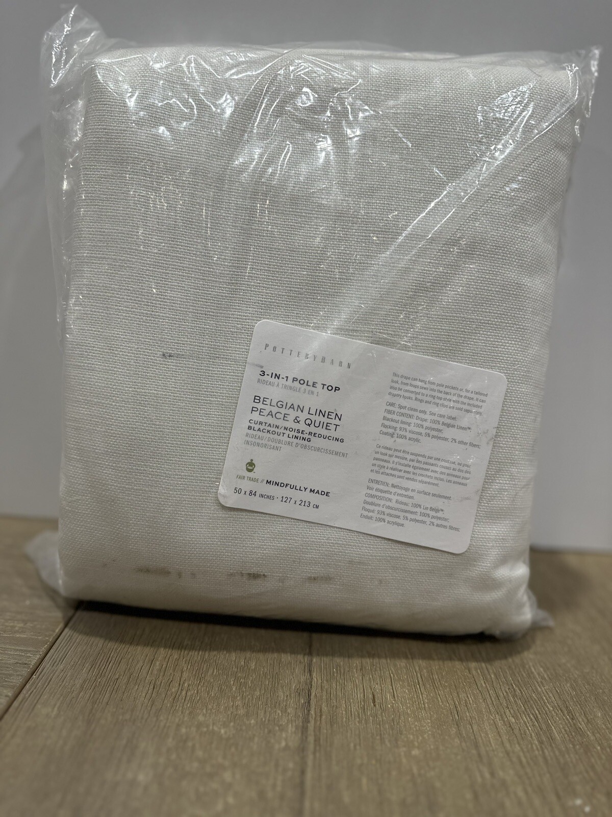 Pottery Barn Belgian Linen Drape 50×84″ Warm White Peace and quiet ONE libeco