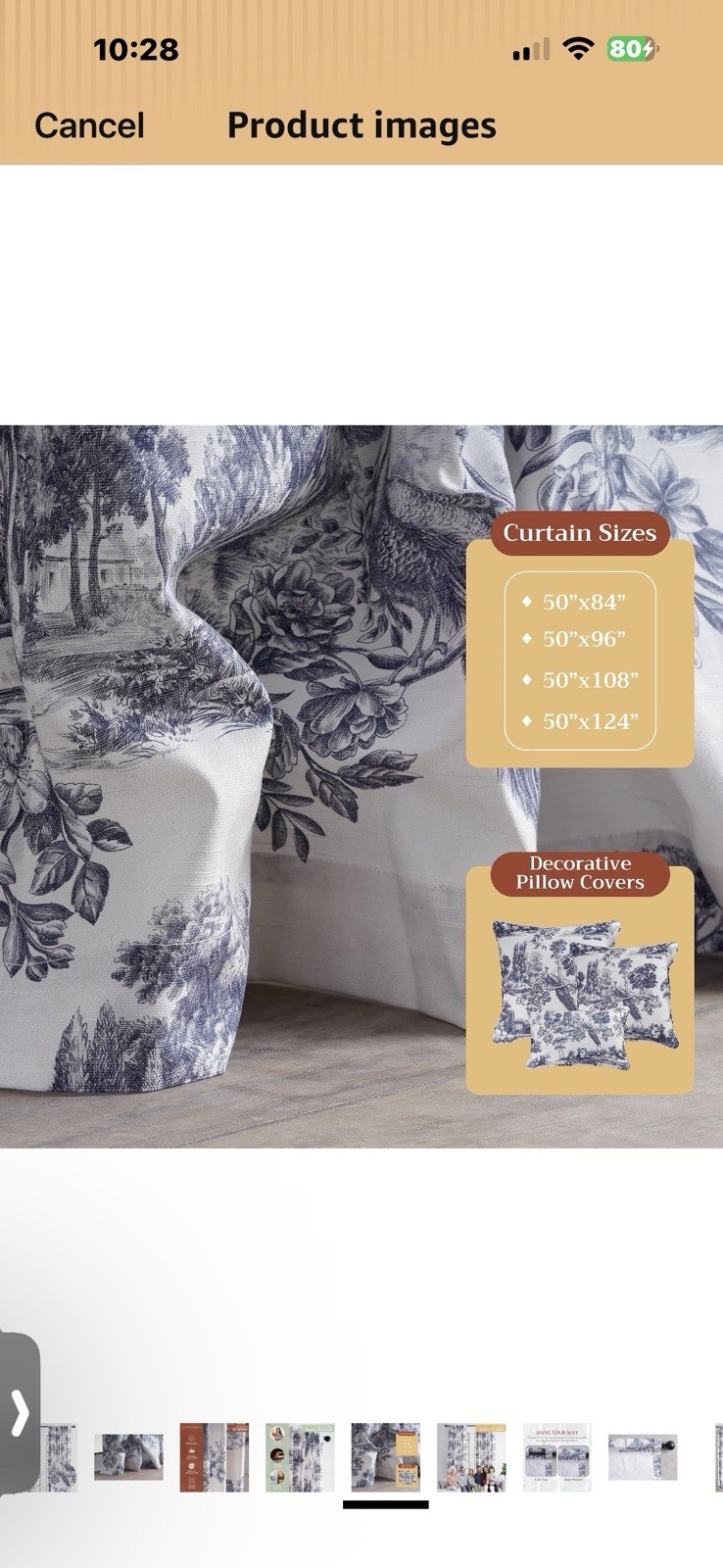 New Maison d’Hermine “Trianon Blue” Peacock Print Drapes-50×84 2 Panels