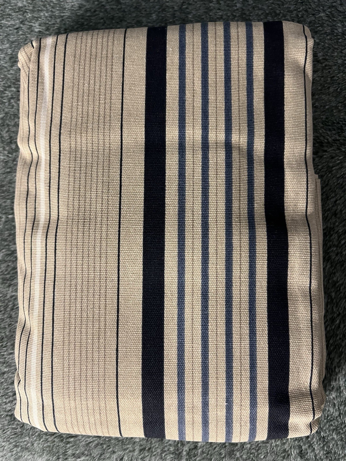 FREE SHIPPING Phoenix 4-in-1 Window Panels Navy Stripe 40×95 100% Cotton