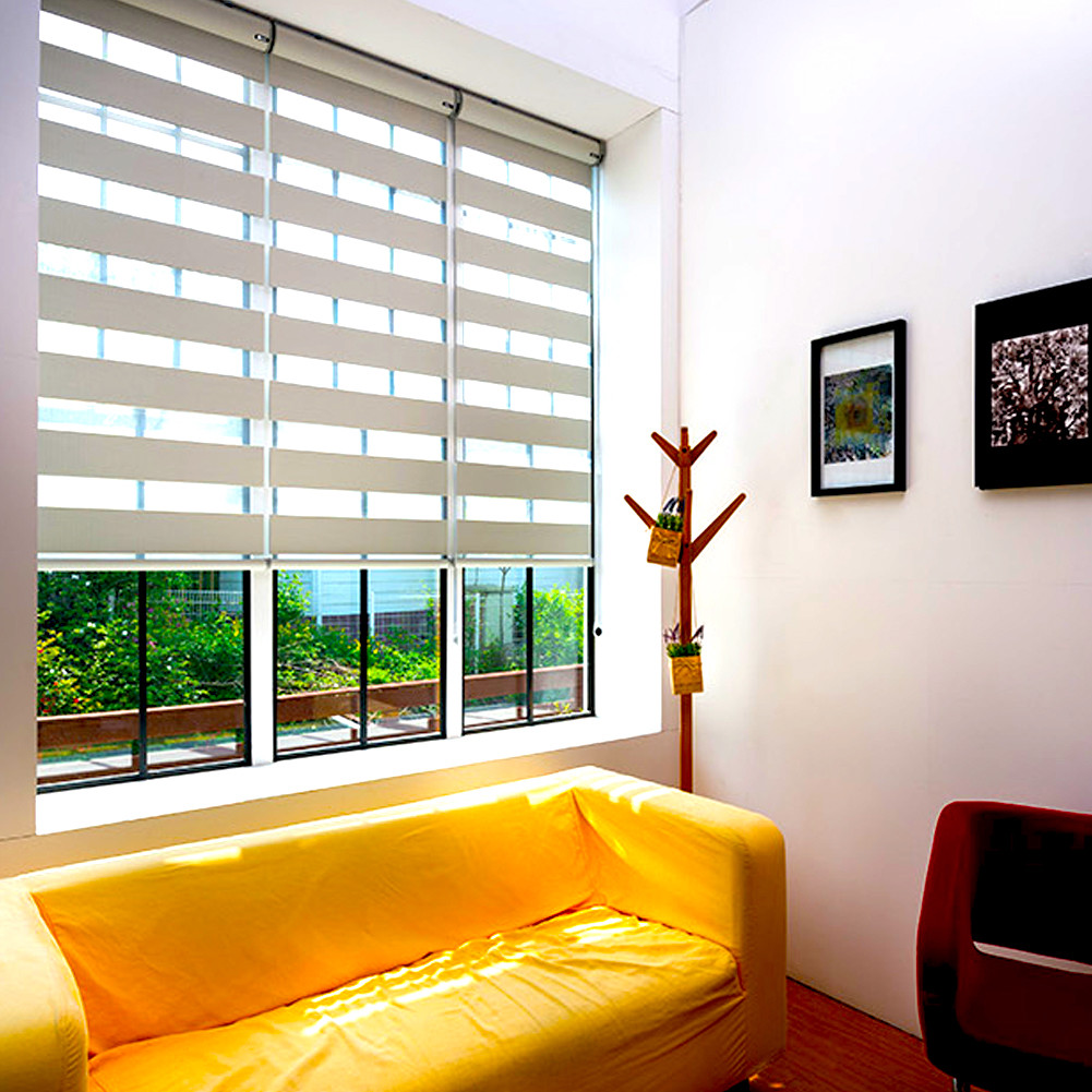 Window Blinds Unique Light Filtering Sheer Shade Double Roller Shade Custom Made
