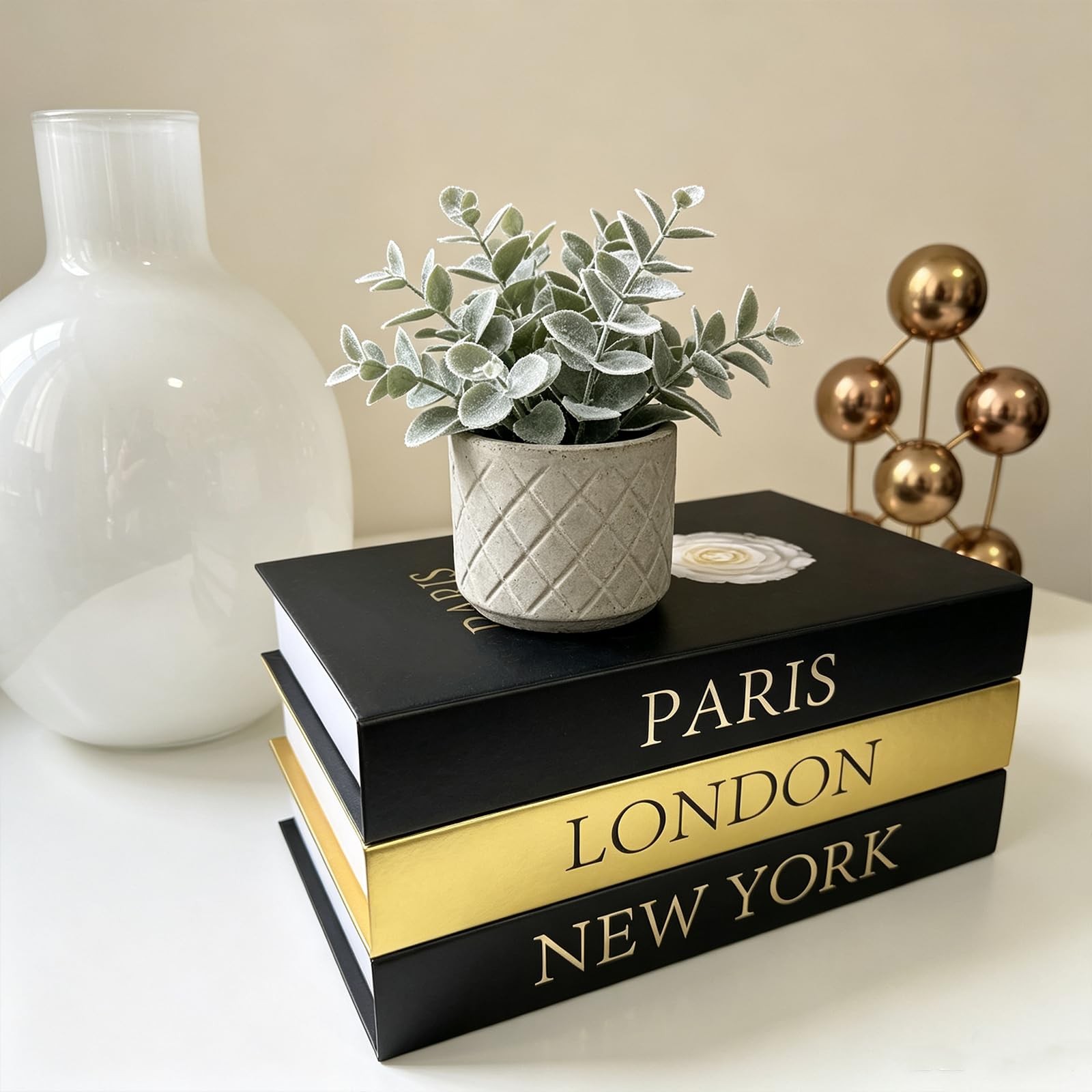 Decorative Books for Coffee Table Decor,3 PCS Stylish Fake Books of Room Deco…