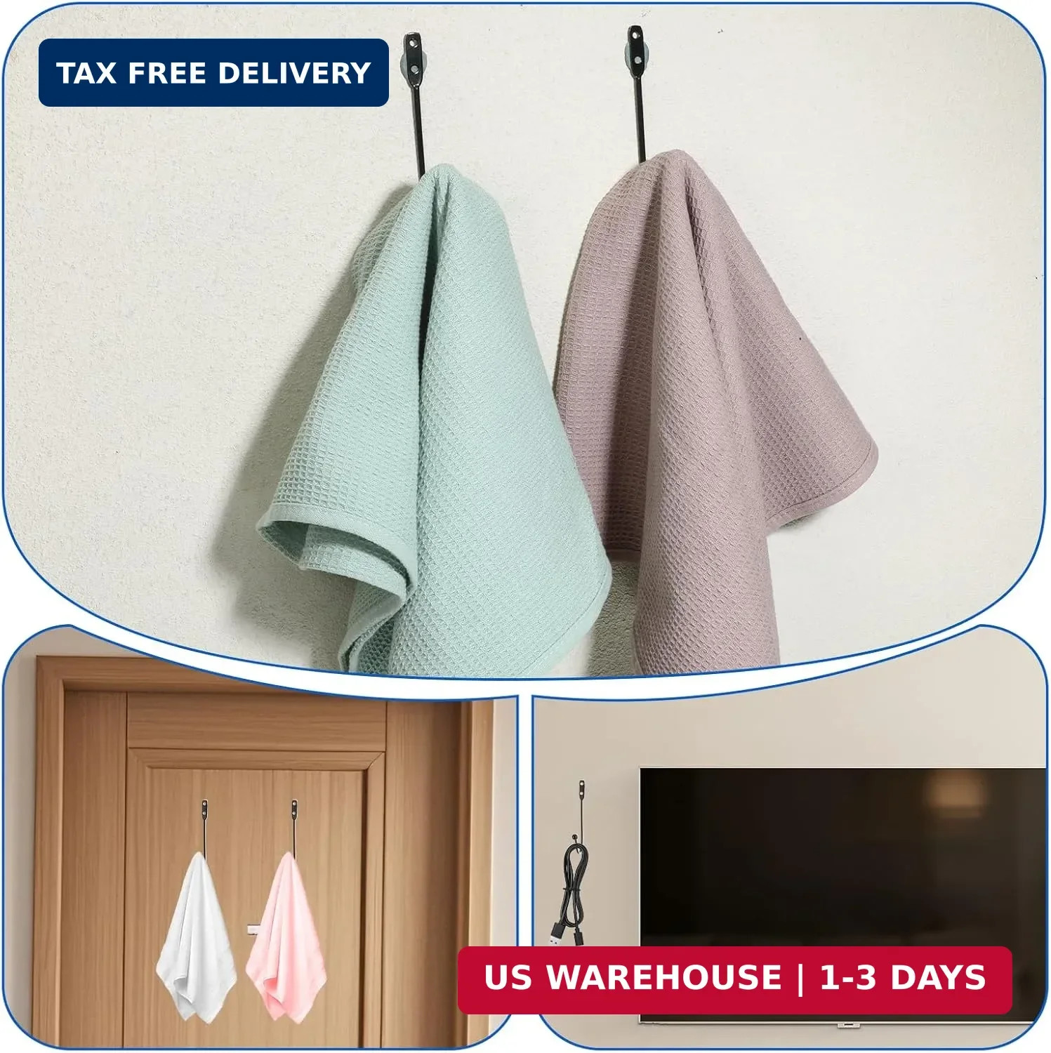 8 Pcs Metal Curtain Holdbacks, Curtain Tiebacks Wall Mounted Curtains Hooks Deco