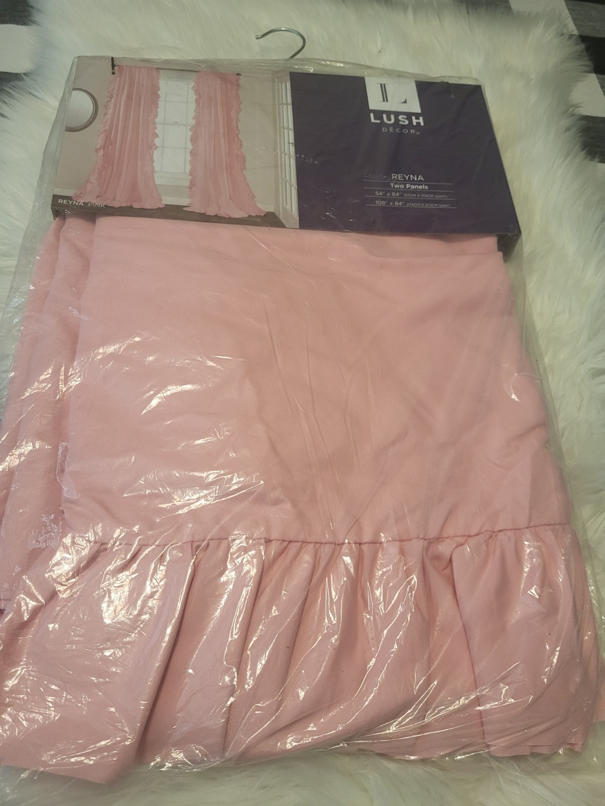 Lush Décor Reyna Pink Window Panels Two Curtains 54 x 84 in or 108 x 84 in