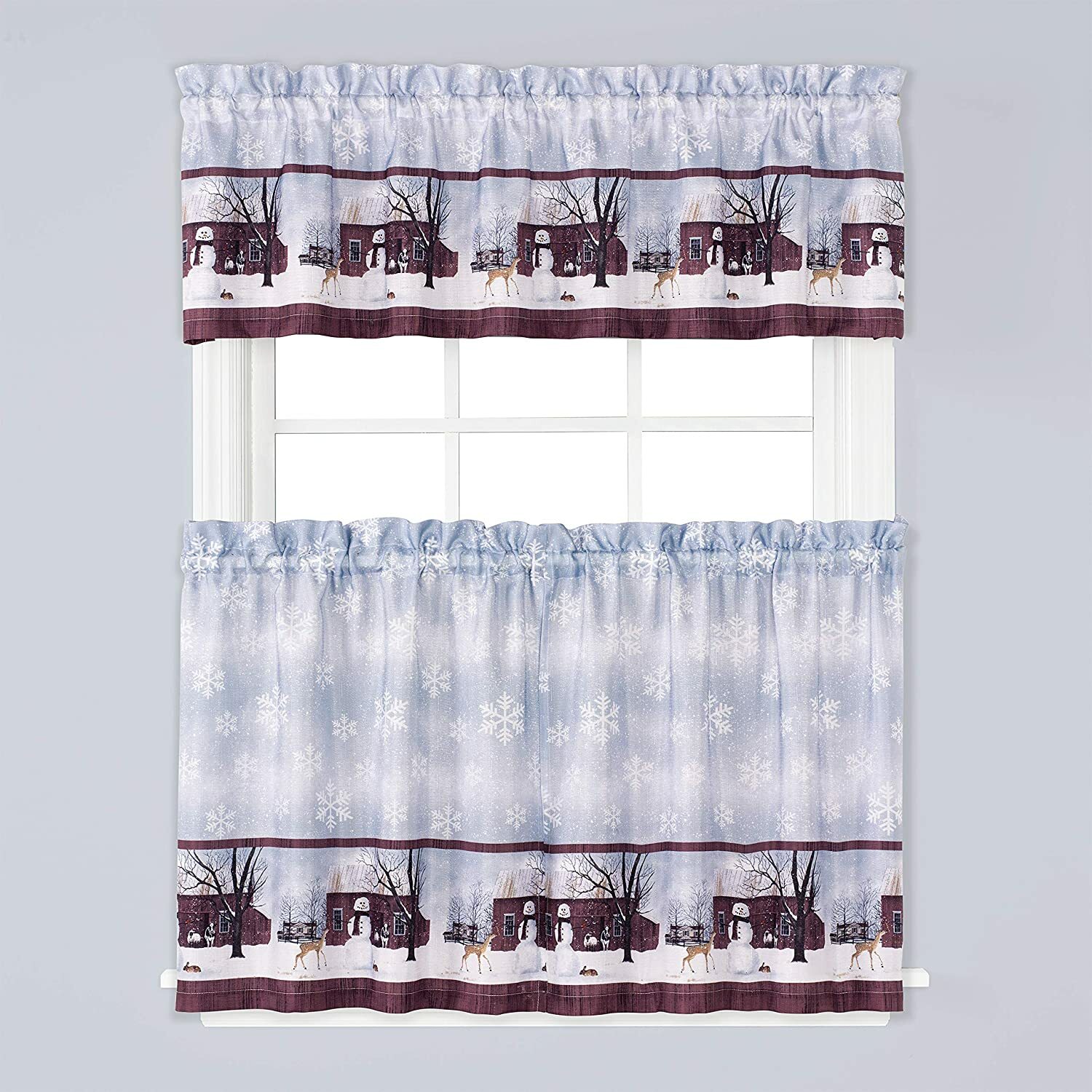 SKL Home by Saturday Knight Ltd. Friendly Beasts Tier Curtain Pair, 57 inches x