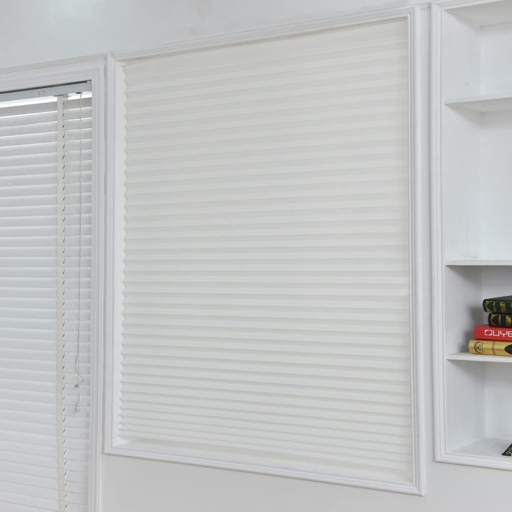 Temporary Blinds – Vertical Pleated, Self Adhesive, Easy to Install, Fits Win…