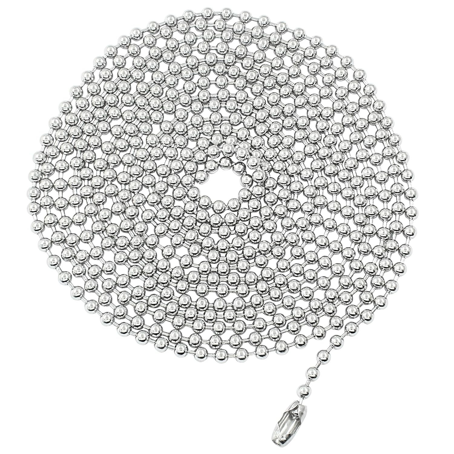 10 Feet Stainless Steel Ball Chain, 4.5mm Beaded Pull Chain Extension Dog Tag Ch