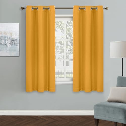 Grommet top Thermal Insulated Window 42″W x 63″L (Pack of 1) Mustard Yellow