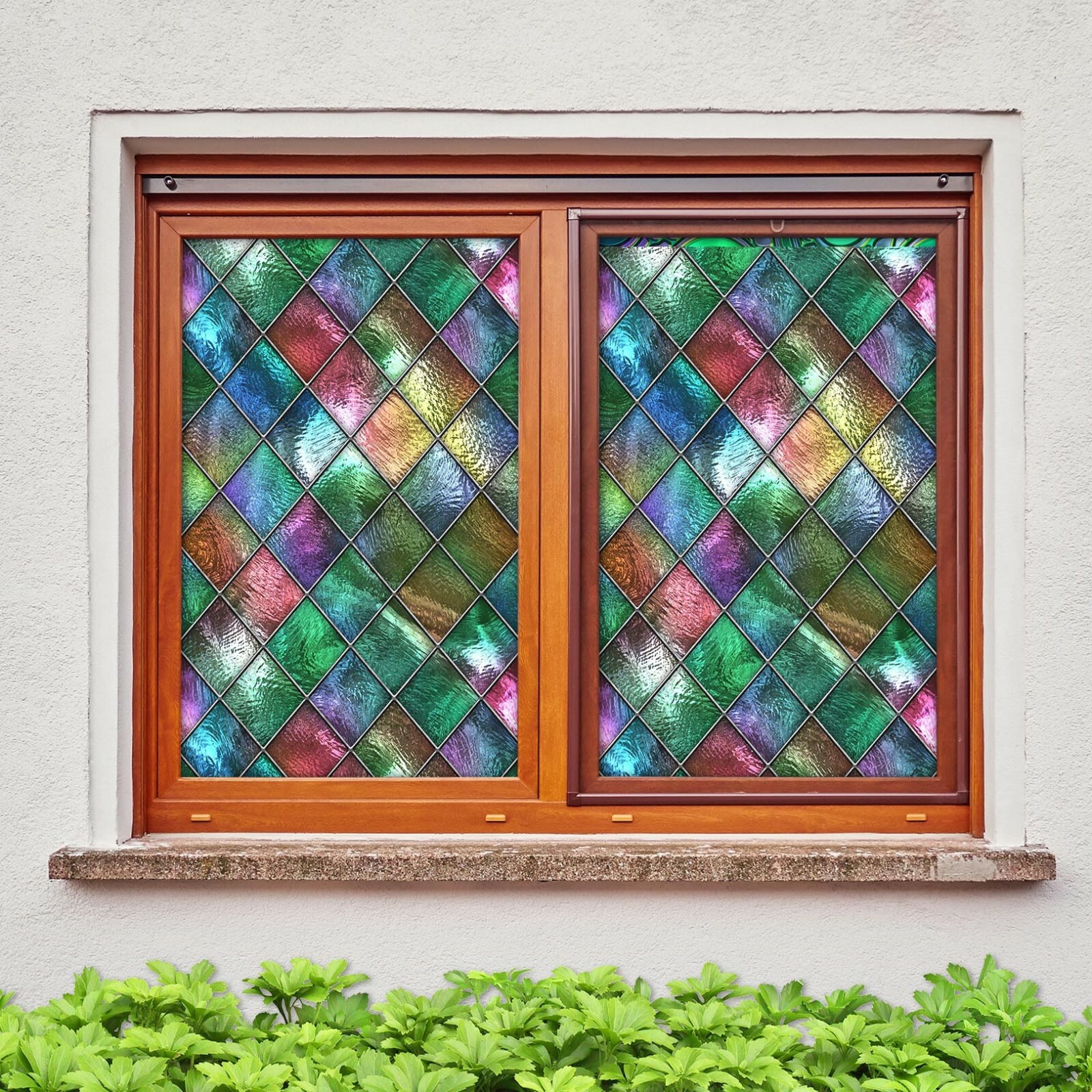 3D Colored Diamond A180 Window Film Print Sticker Cling Stained Glass UV Zoe
