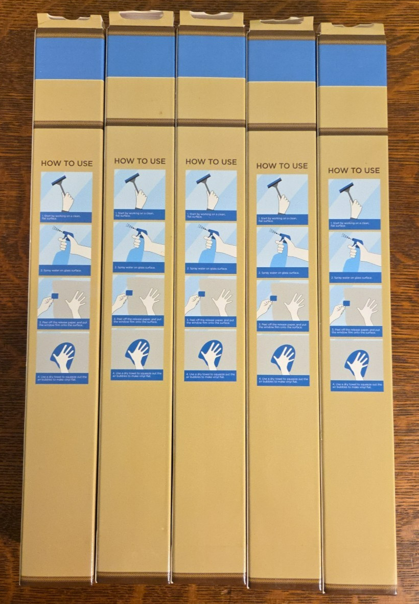 Lot of 5 Home Collection Frosted Window Films 11.8×47.2in/30x120cm Diamond Cut