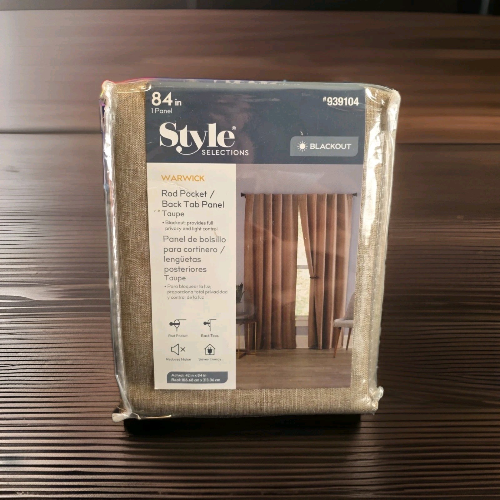 Style Selections | Warwick | Blackout | Taupe | 42x84in | #939104