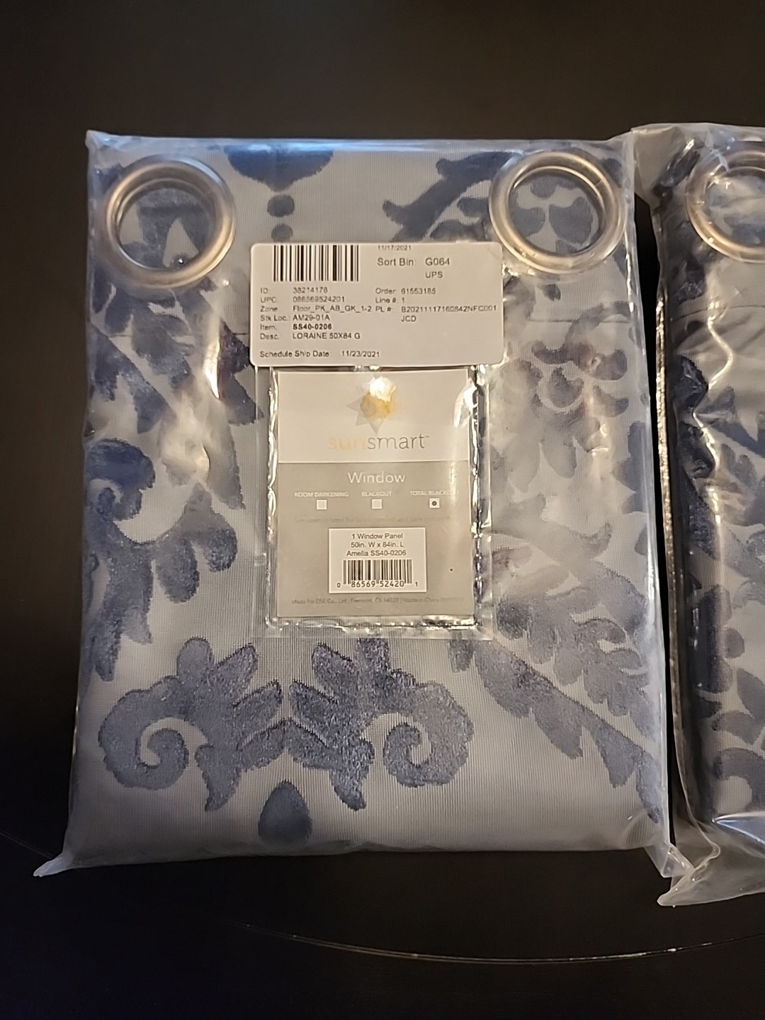 2 Sunsmart Room Darkening Window Panels. Lorraine 50×84. New
