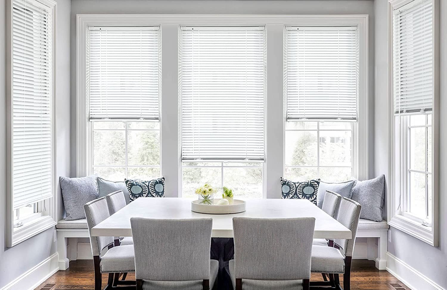 Lazblinds No Tools-No Drill 1 Aluminum Mini Blinds Cordless Blinds For Indoor