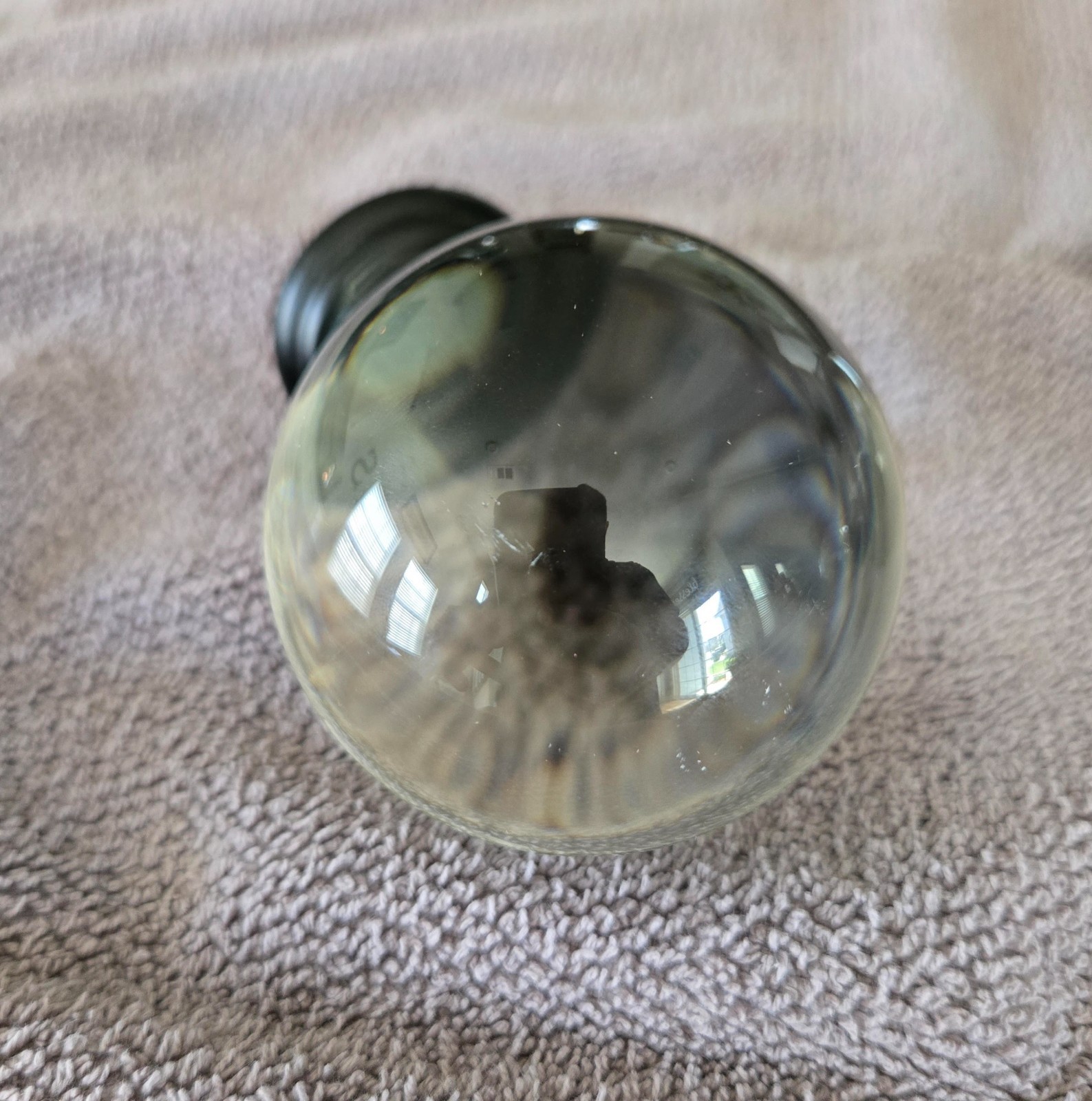 BED BATH & BEYOND BRONZE CRYSTAL ROUND FINIALS for 1 1/4″ CURTAIN ROD-SET OF 4