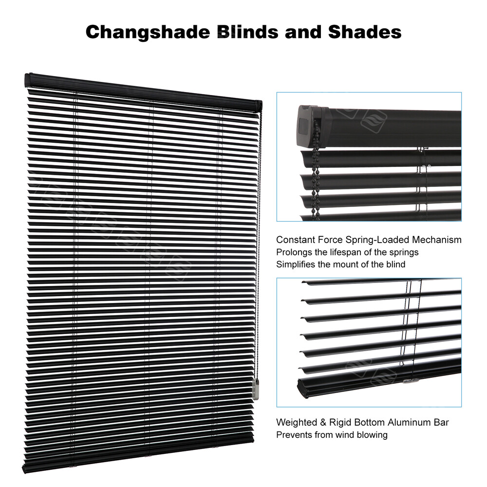 Changshade CUSTOM Cut Blackout Horizontal Blinds Corded 1inch Window Shades