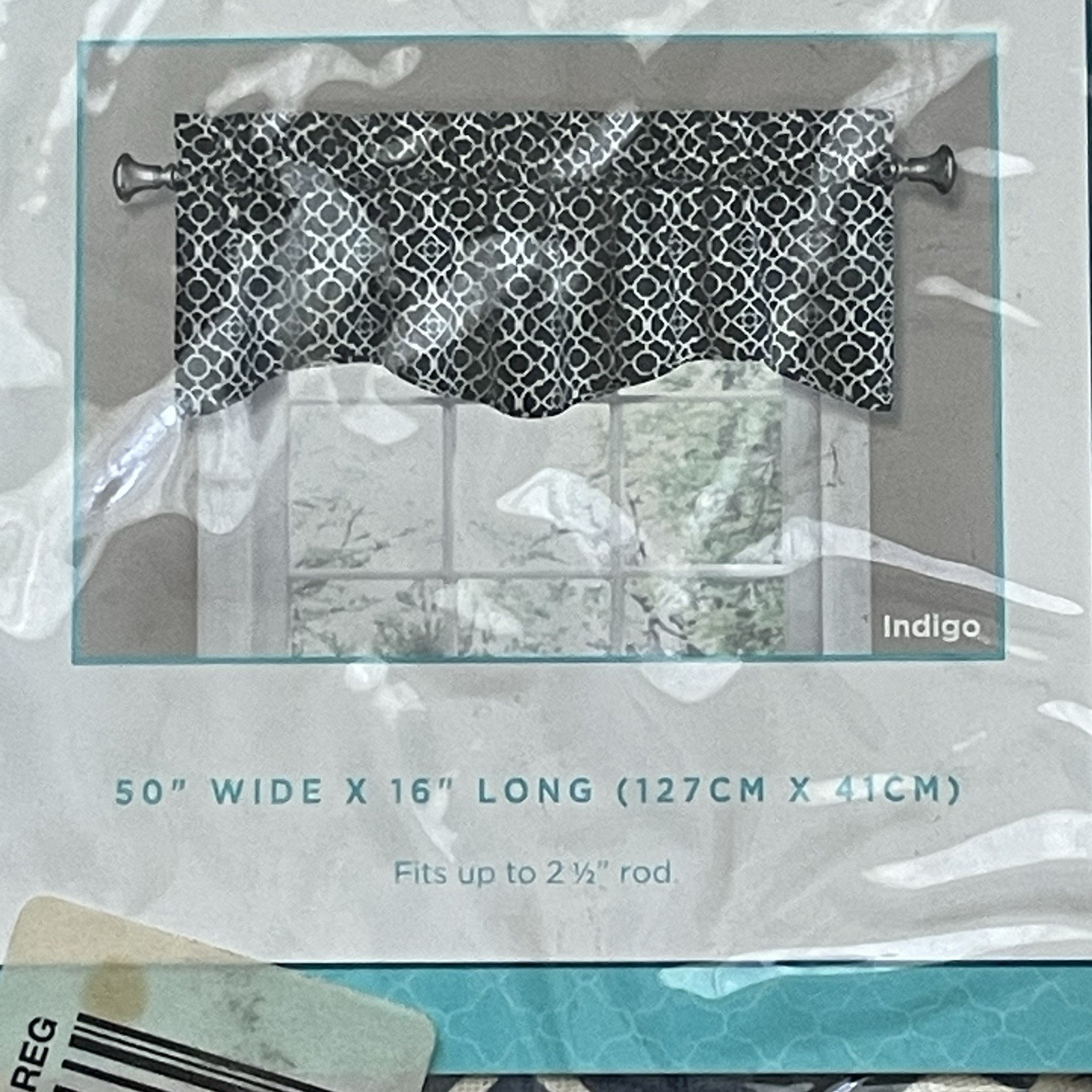 Waverly Lovely Lattice Wave Valance Indigo Blue 50×16