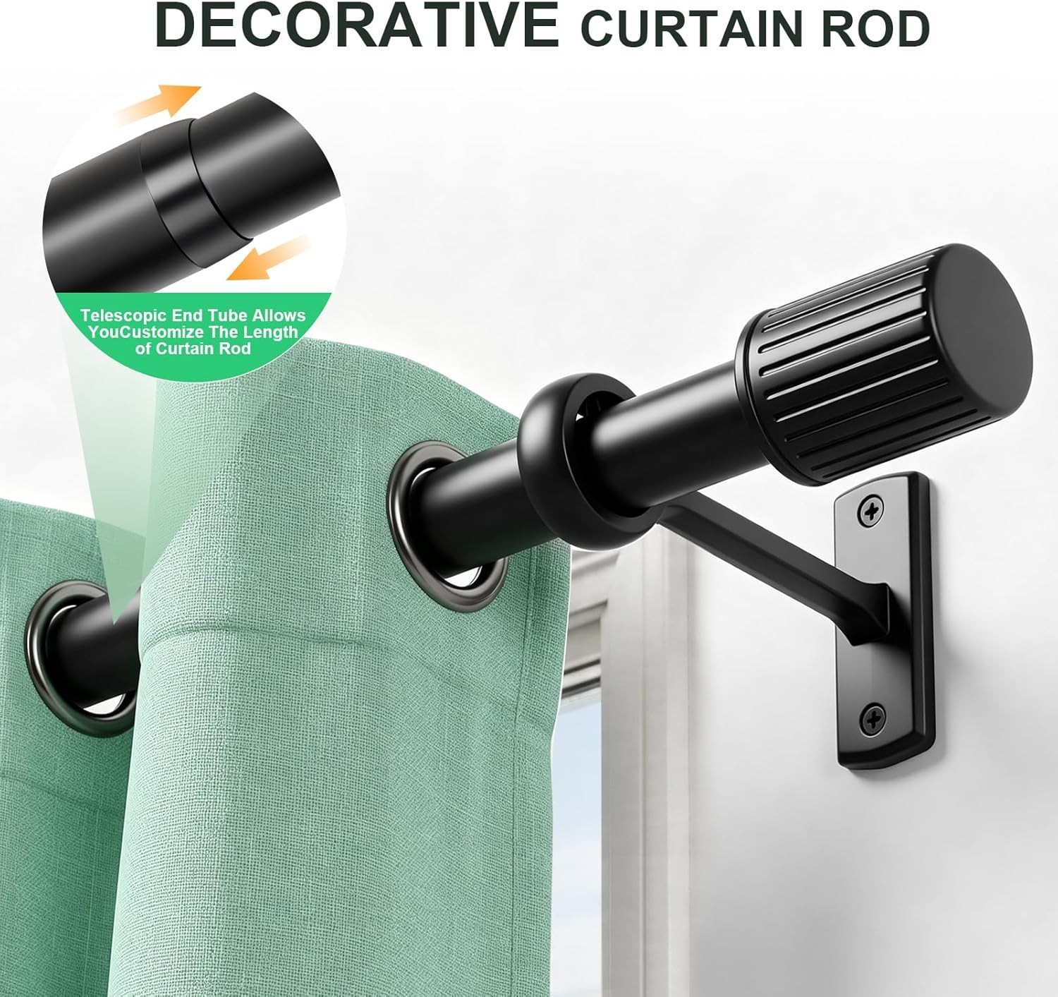 Extra Long Curtain Rods for Windows 120 to 240 Inches, Heavy Duty Adjustable …