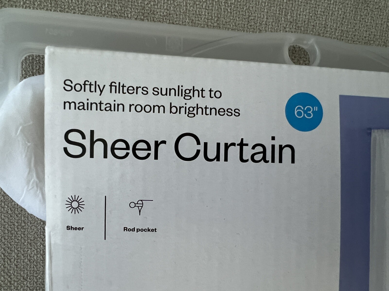 Room Essentials Room Curtain Sheer White Crinkle 40 x 63 One Panel
