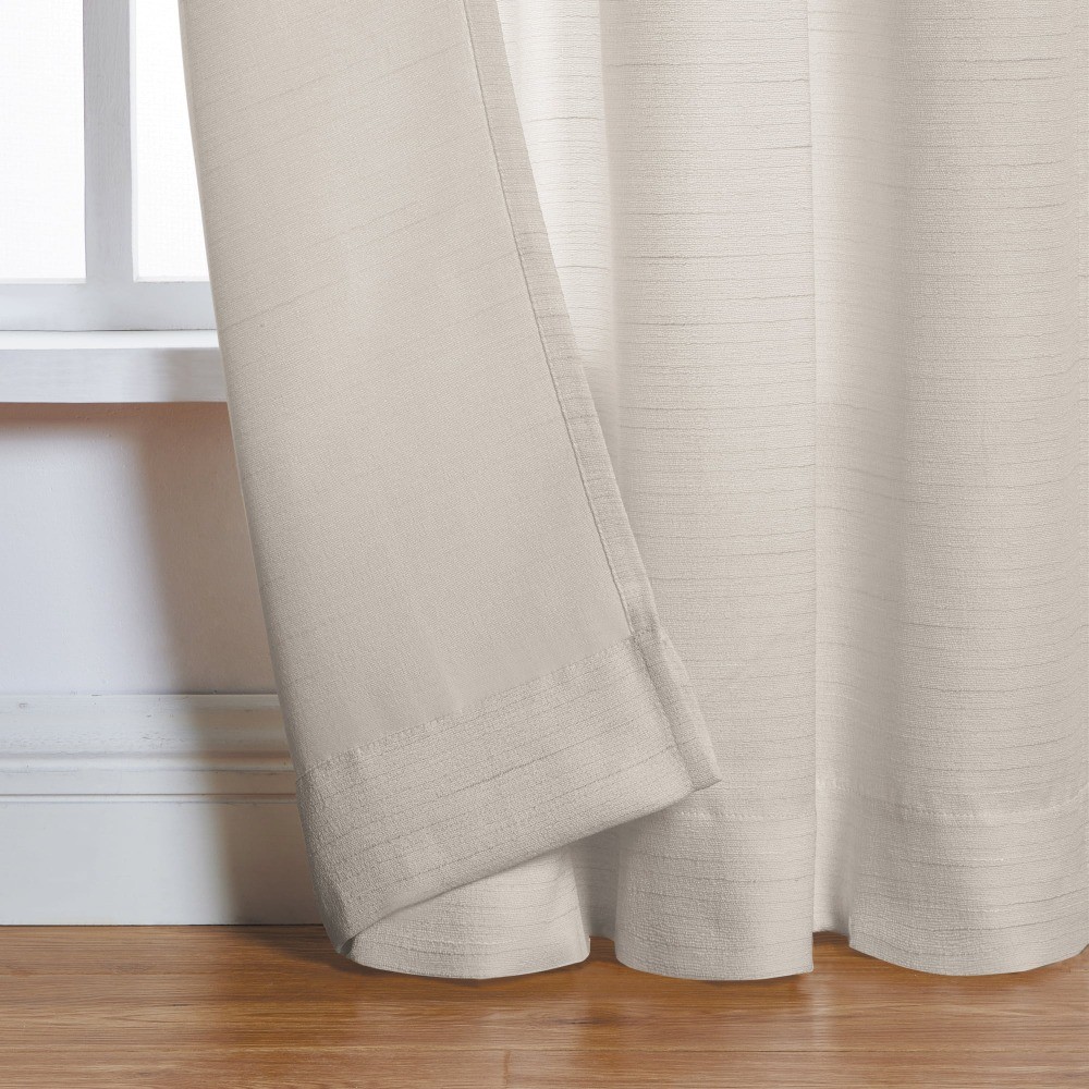 Beige Como Textured Light-Filtering Curtains, Set of 2, 84″L