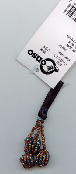1& 3/4″ MULTICOLOR BEADED BERRY TASSEL TRIM LOT OF 6