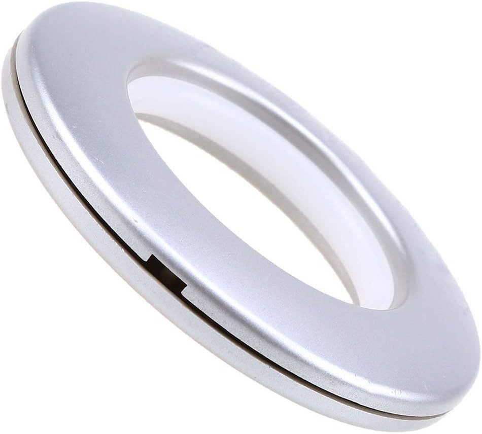 Polished Silver Curtain Grommets 16 Pack, 1-9/16 Inch Silencer Design