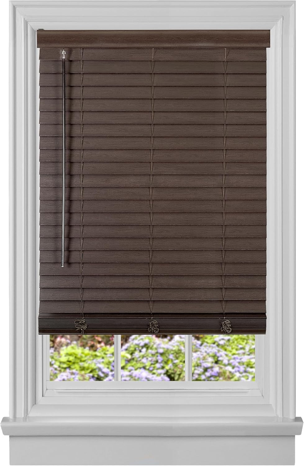 Mahogany Cordless Room Darkening Faux Wood Blinds – 36×52 Inches