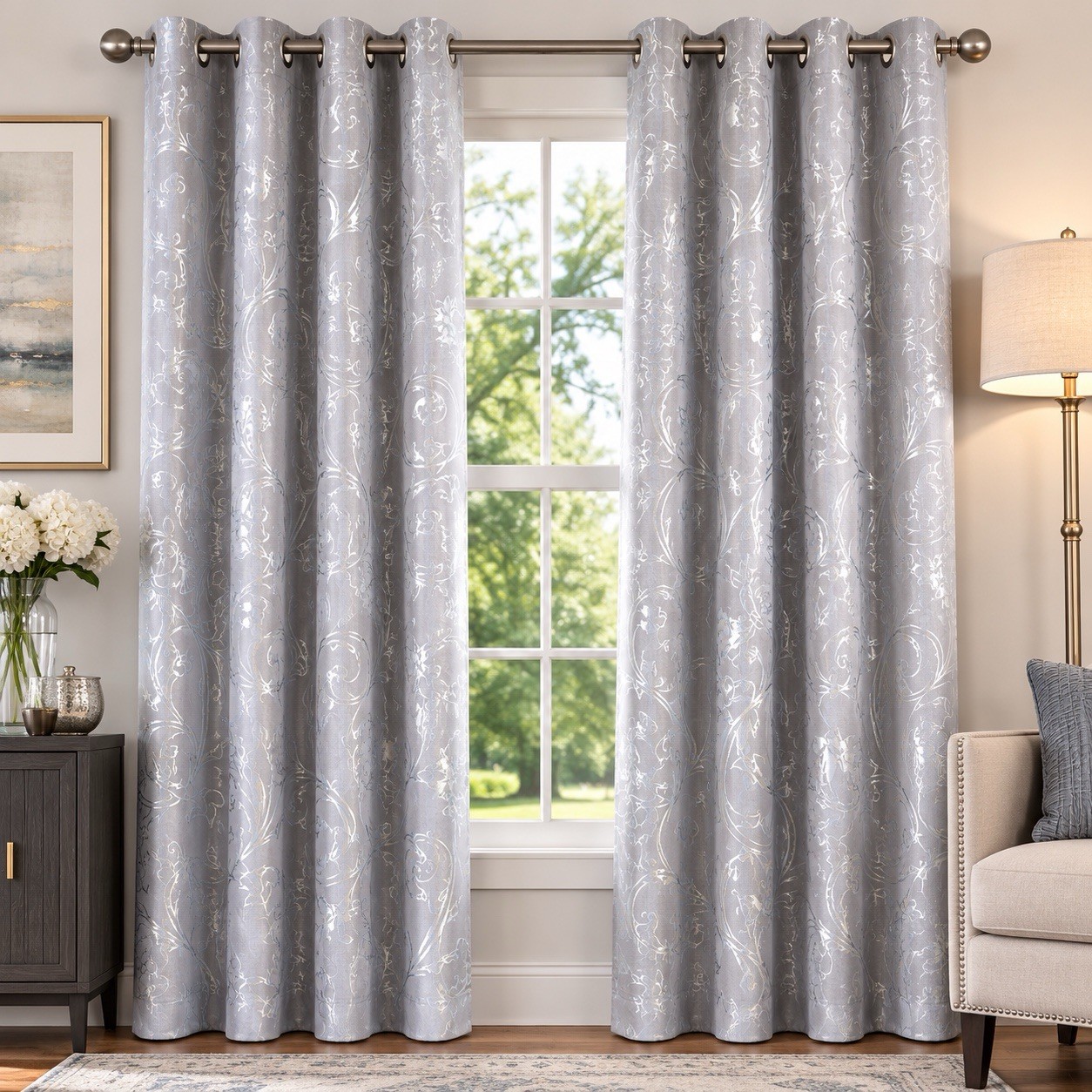 Enactex E-Scroll 52 x 84 Black Out Drapes 2 Panels NEW