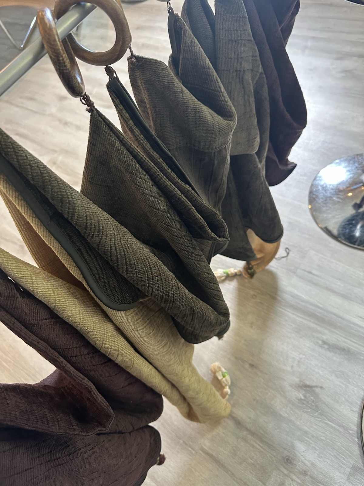 Croscill Home Window Scarf Valance Draping Set with Wood Rings and Tassels