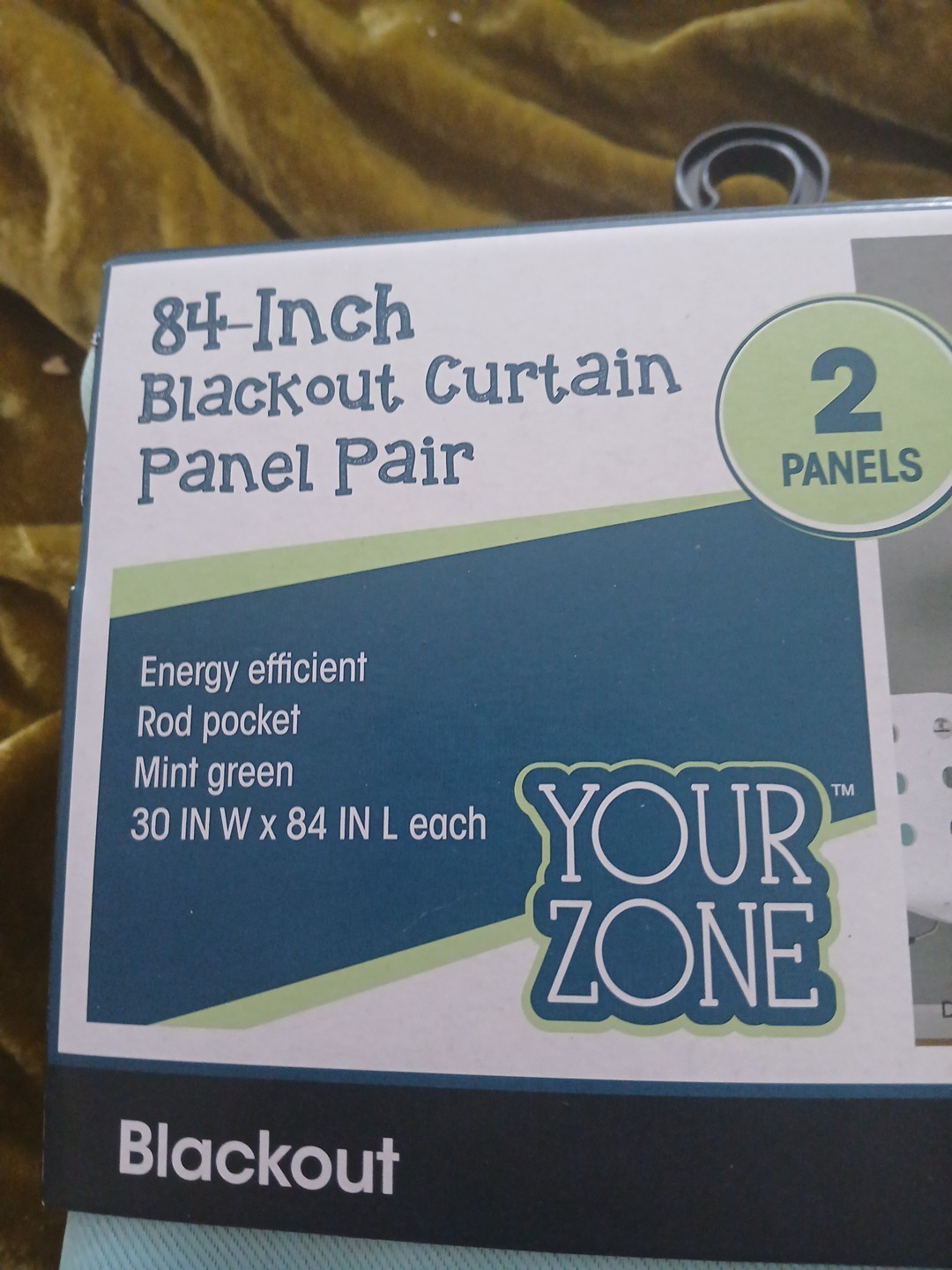 Wall to ceiling robin egg blue curtains. 84″ black blackout curtains 2 Panels