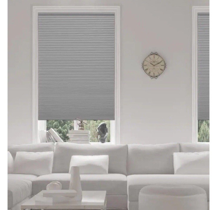 Pewter Grey Cordless Blackout Cellular Shade – 26in. W x 72in L