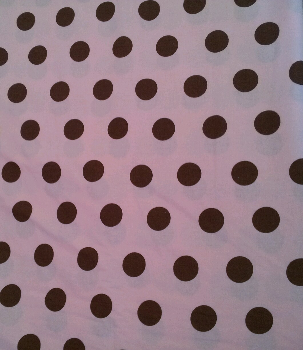 LINED WINDOW VALANCE CURTAIN 42X12 LIGHT PINK & BROWN POLKA DOTS CIRCLE GIRLS