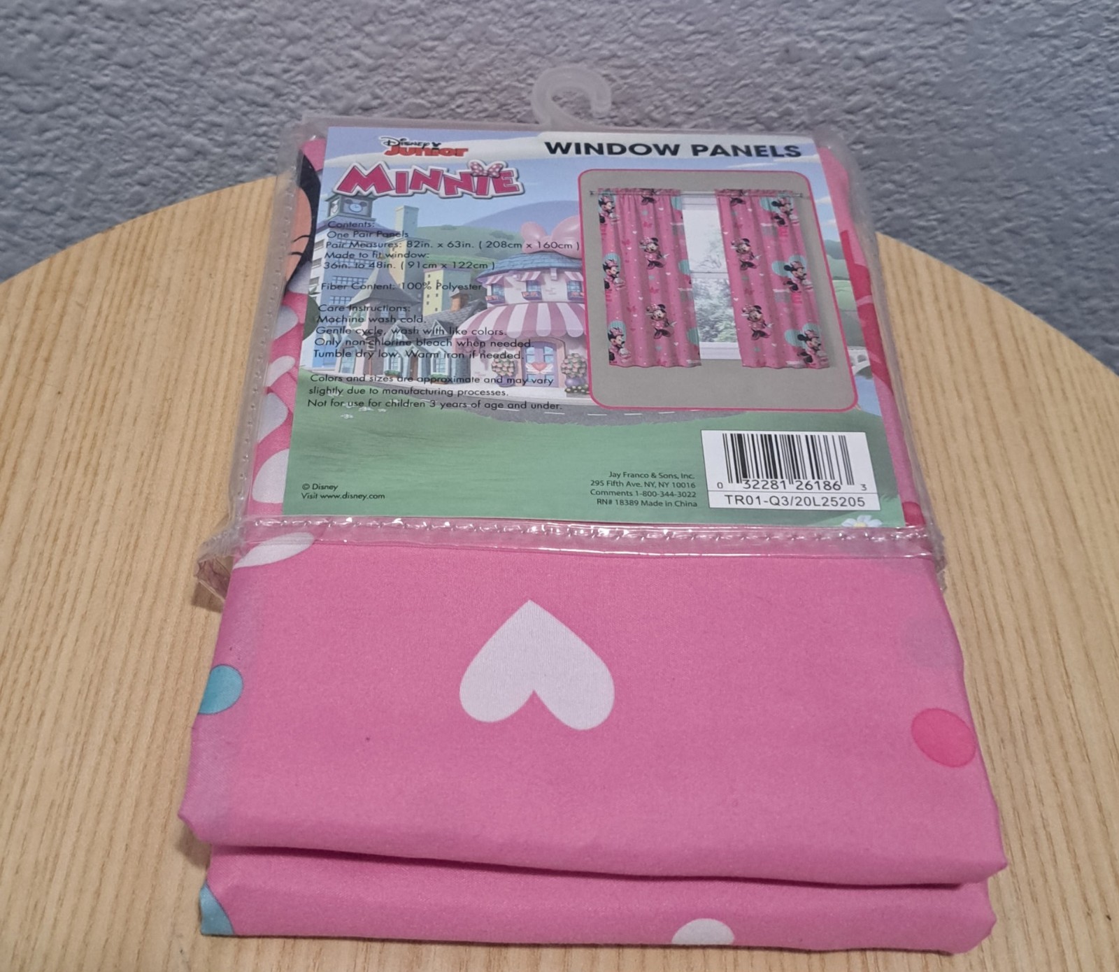 Disney Junior Minnie Mouse Pink Polka Dot Window Panels 2 Pack New!