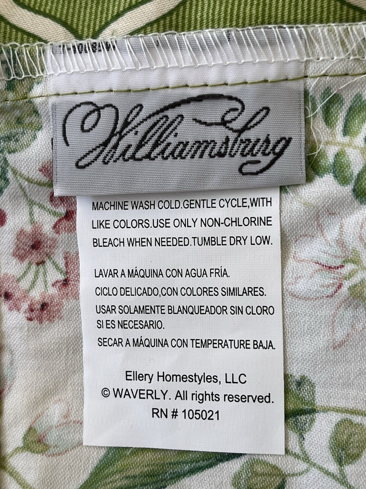 2 Vtg Waverly Williamsburg Floral Button Pleated Valances Botanical 19” X 48”