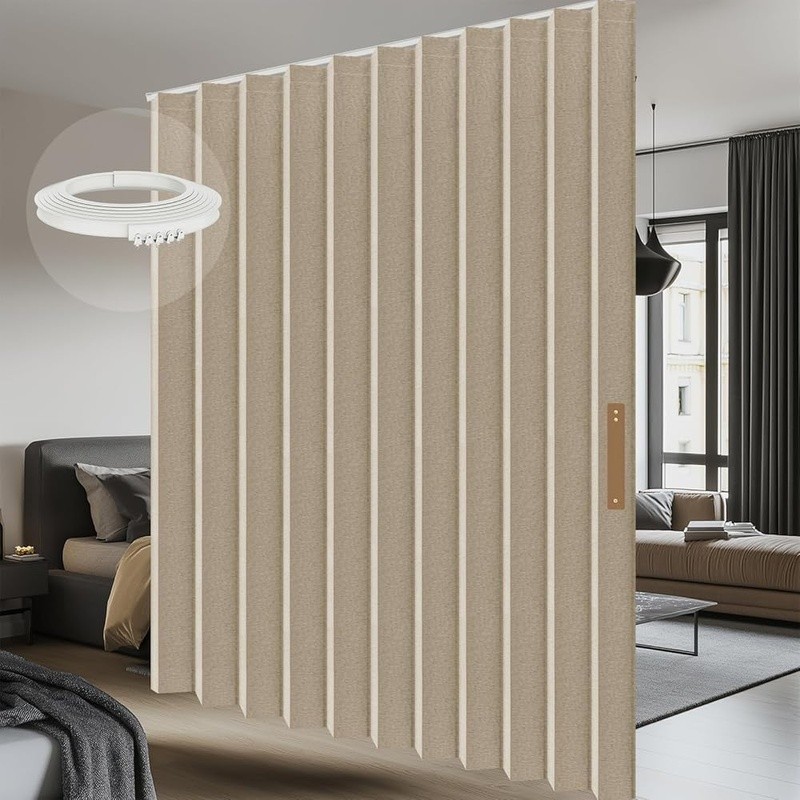 Blackout Curtain Accordion Folding Ceiling Track Easy Install Home Office New