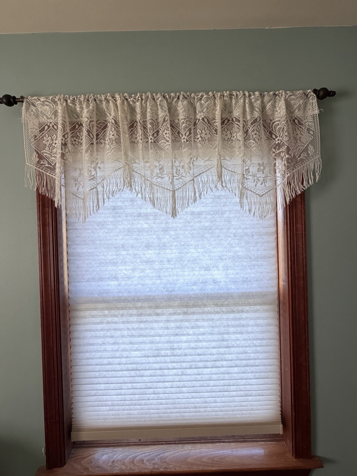 Oxford House Chantilly Valance Ivory Lace 60” W X 16” L Fringe New In Package