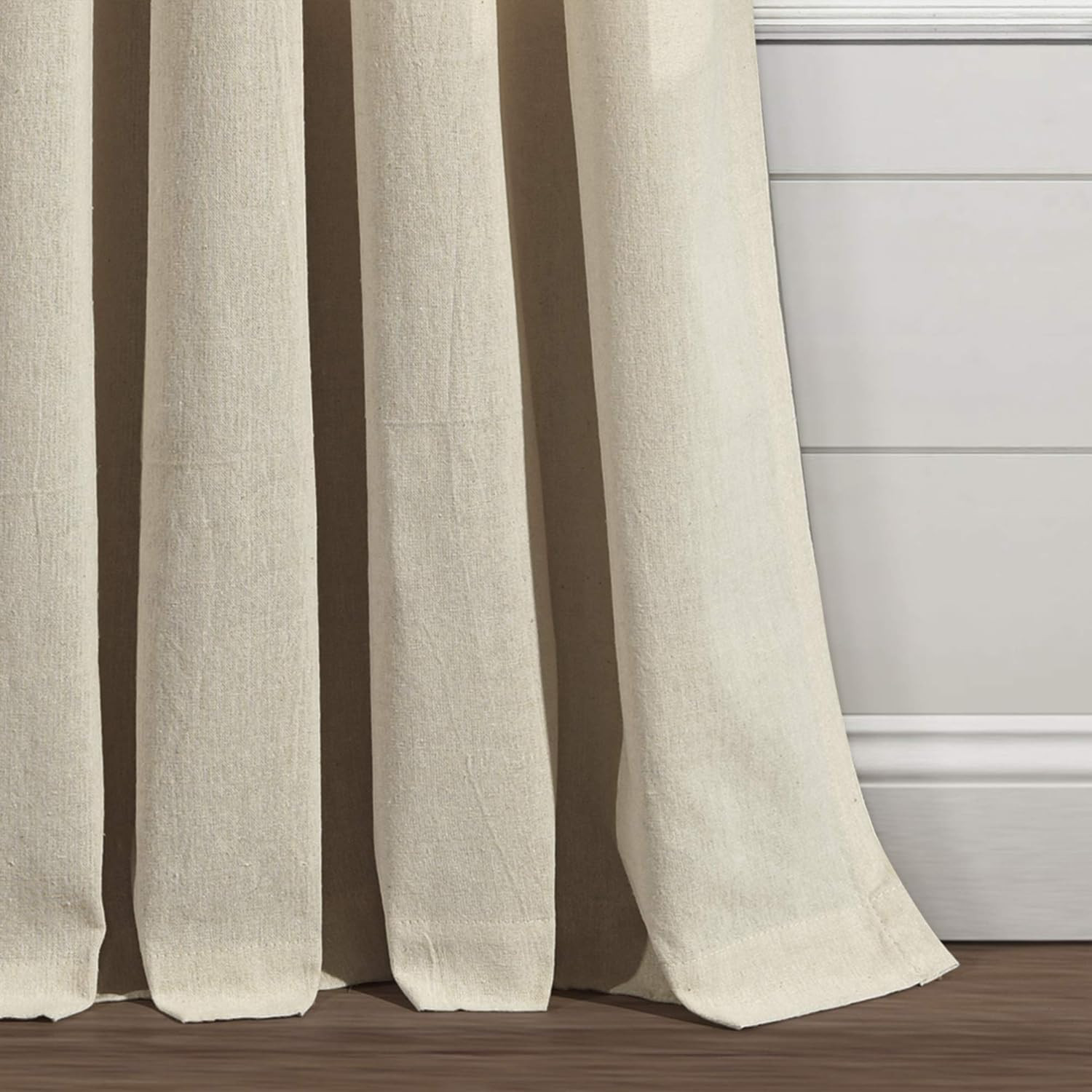 Boho Pom Pom Tassel Linen Textured Window Curtain Panel 52″ W X 95″ L