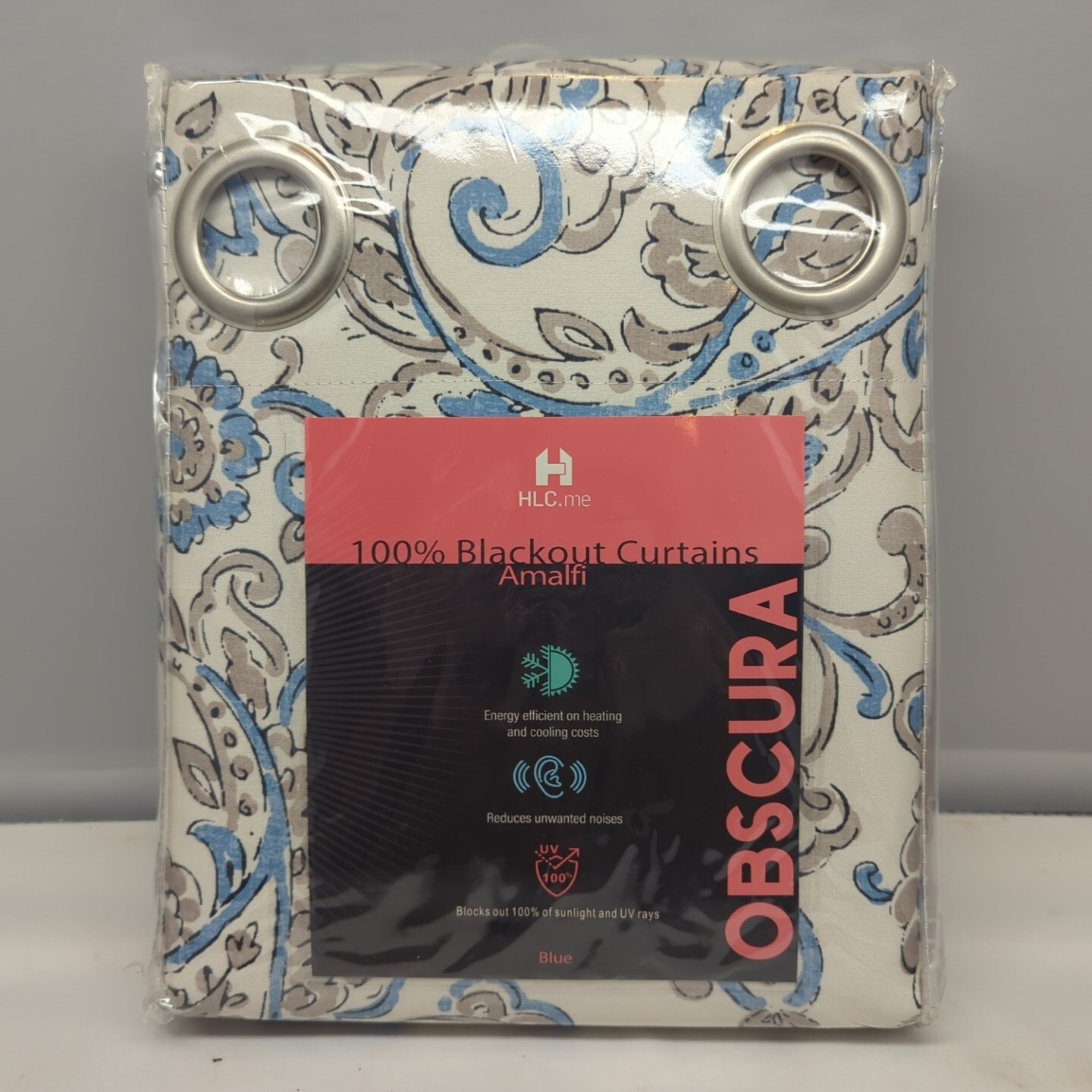 HLC.ME Obscura 100% Blackout Grommet Curtains 52″ W x 63″ L – Set of 2